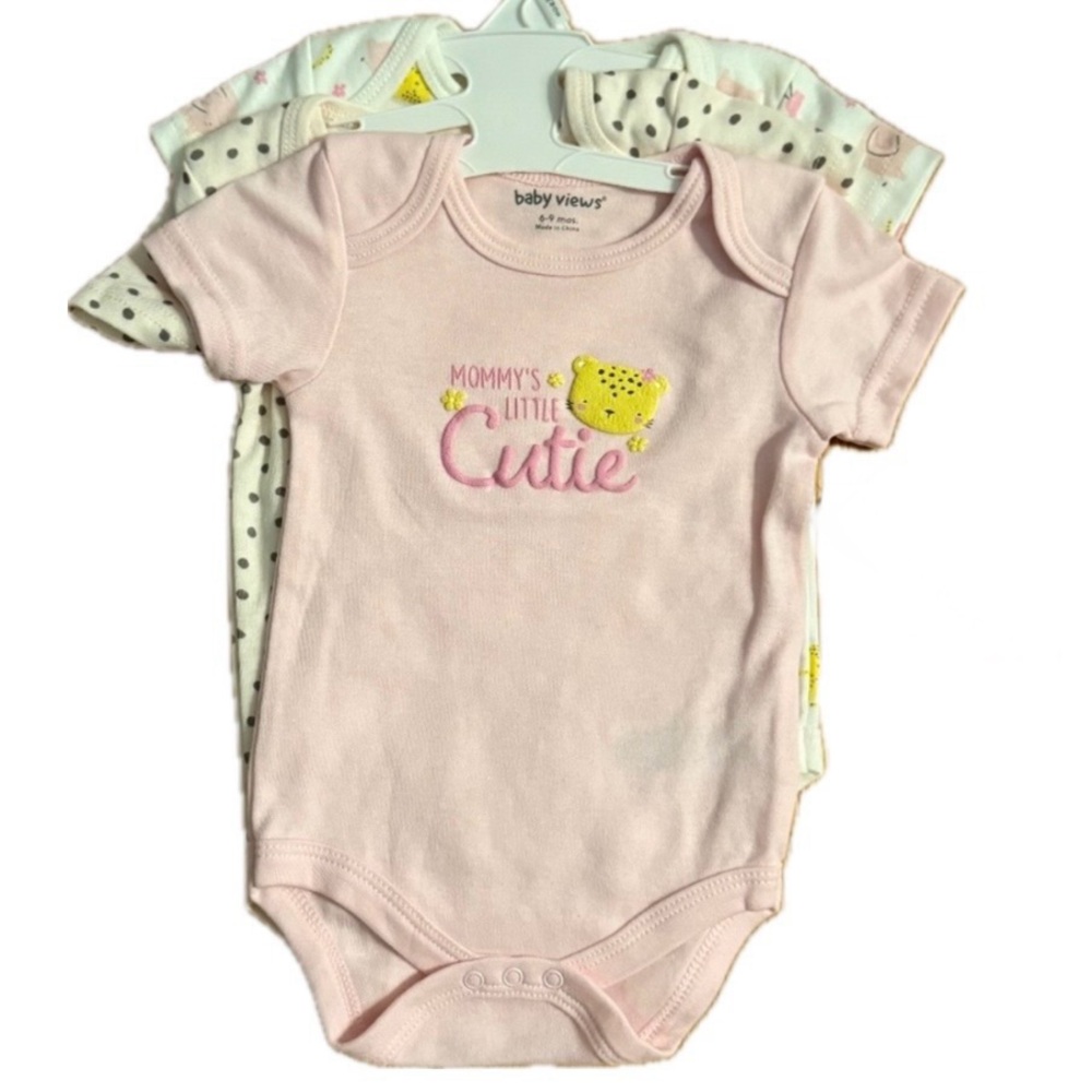 Baby Views Set Of 3 Baby Girl Coordinating Onesies